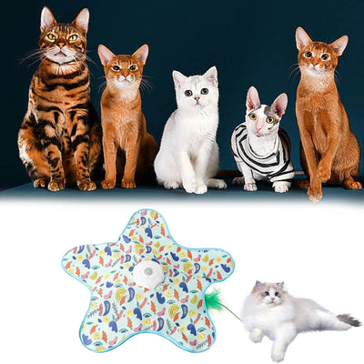 Giocattolo interattivo per gatti, riparo intelligente, sensore termico elettrico, copertura per gatti che riproduce il movimento di un topo, fischietto, attivazione tattile, piuma e bacchetta