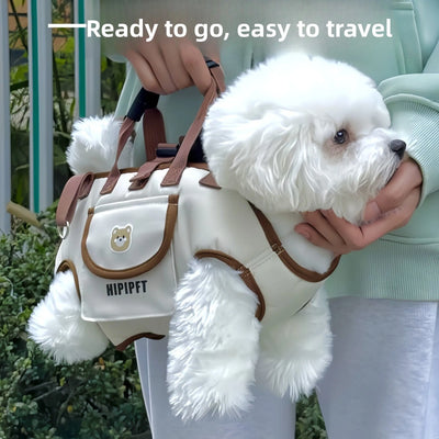Cat bag dog bag outdoor portable breathable pet traction backpack hand carry diagonal span out lightweight travel strap artifact
