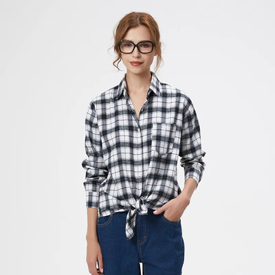 2025 Cotton Plaid Shirts for Women | Casual Loose Office Tops
