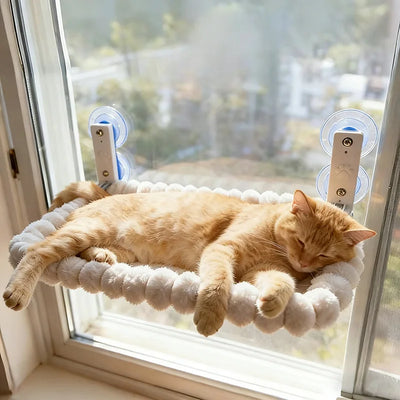 Amaca per gatti da finestra con forti ventose – Comoda cuccia per gatti da interno