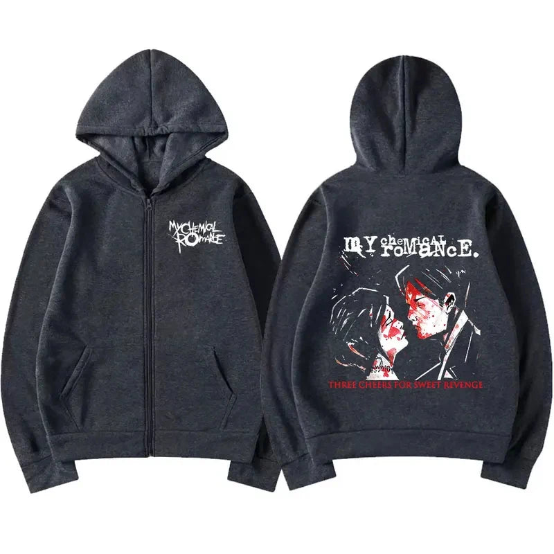 2026 My Chemical Romance MCR Dead Zipper Hoodie Black Parade Punk Emo Zip Up Sweatshirt Men Fashion Vintage Hip Hop Hoodies