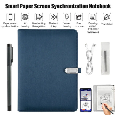 Digital Handwriting Notizbuch Smart Sync Stift Tagebuch Schreibset Cloud Notizbuch KI, Sprachzeichnung Bluetooth Echtzeitübertragung