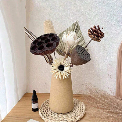 1 Stück minimalistische Retro mattierte Keramikvase, runde Vase aus grober Keramik, kreative Heimdekoration,