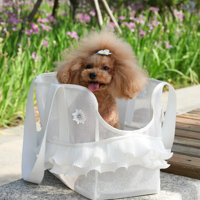 Summer Portable Breathable Pet Carrier Bag - Shoulder Handbag for Small Dogs and Cats Fashion Classic Black White Puppy Carriers