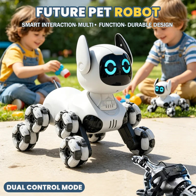 2026 RC Robot Dog Stunt Electronic Voice Command Touch Sensing Music Toy for Kids Boys Girls Children Gift Interactive Pet Robot