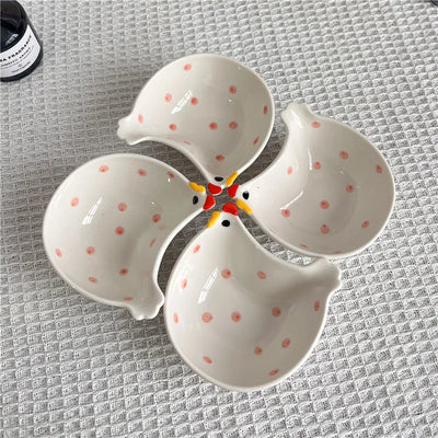 4pcs chicken shaped plates, ceramic seasoning plates, cute mini plates