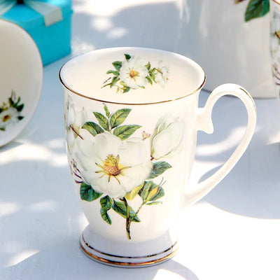 Funny Bone China Floral Coffee Mug | Vintage Espresso & Tea Cup Art