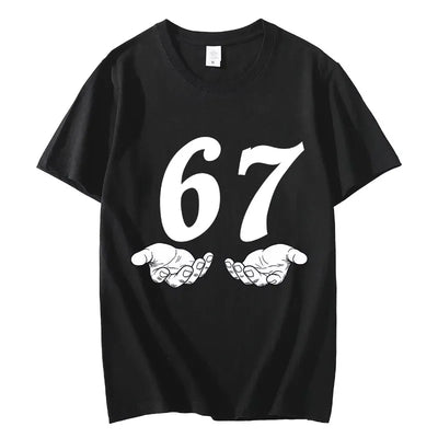 Six Seven 6 7 Meme Funny Hands T-shirt High Street Trend Fashion Short Sleeve T-shirts Men Women Clothing Casual Cotton T Shirts