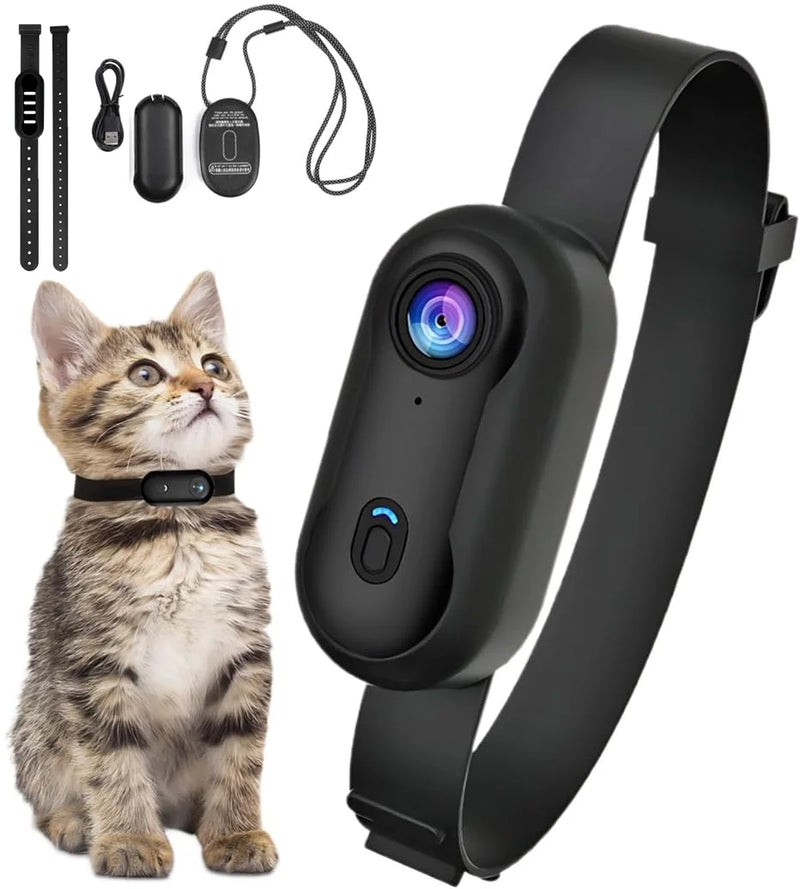 4K HD Mini Pet Collar Camera Wide Angle Lens 1080P FHD Portable Dog Cat Neck Camera Vlog Sport Action Body WiFi Video Recording