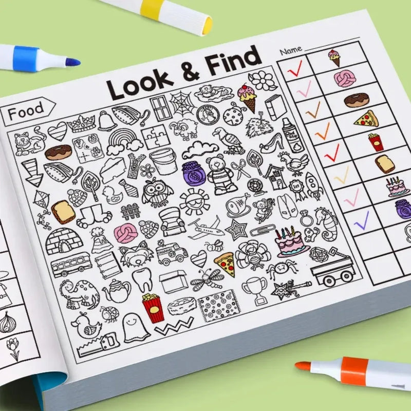 Find Items Coloring & Drawing Book - Fun Concentration & Attention Exercise Early Education Activity Book