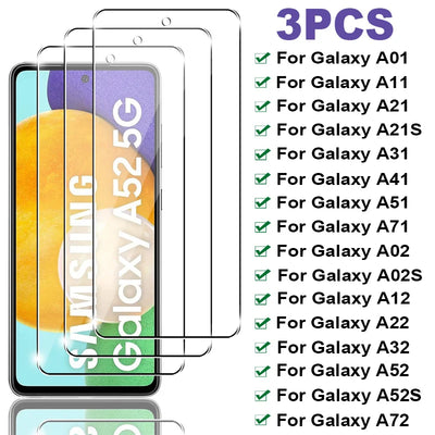 3 PEZZI Vetro Temperato Per Samsung Galaxy A52 A72 A02S A12 A22 A32 5G Protezione Schermo Per Samsung A51 A41 A31 A21 A21S A11 A01 A71
