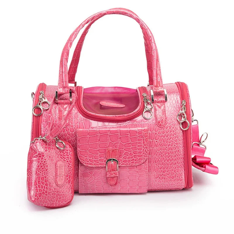 Portable Dogs carrier Pet Cat Shoulder Handbag Car Seat Control Nonslip Dog Carriers Safe Small Dog Leather carrier Chihuahua