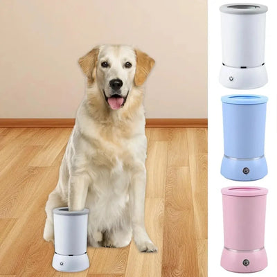 Coppa per il lavaggio dei piedi per animali domestici completamente automatica, intelligente, silenziosa, pulitore elettrico rapido per zampe, pulitore per piedi alimentato tramite USB per animali domestici