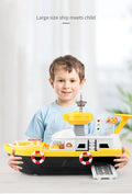 QWZ Big Size Simulation Track Inertia Boat Diecasts Toy Vehicles Music Story Light Ship Model Toy Car Parking Boys For Kids Gift