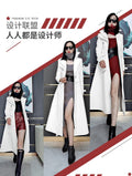 Nerazzurri Spring Runway White Long Leather Trench Coat for Women Long Sleeve Elegant Luxury fashion Womens Coats 2021 Designer
