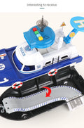 QWZ Big Size Simulation Track Inertia Boat Diecasts Toy Vehicles Music Story Light Ship Model Toy Car Parking Boys For Kids Gift
