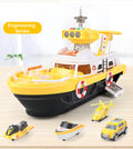 QWZ Big Size Simulation Track Inertia Boat Diecasts Toy Vehicles Music Story Light Ship Model Toy Car Parking Boys For Kids Gift