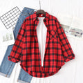 2025 New Cotton Plaid Shirts Women Casual Loose Fine Tops And Blouses Ladies Office Long Sleeve Checkered Shirt Clothes