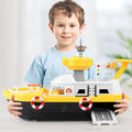 QWZ Big Size Simulation Track Inertia Boat Diecasts Toy Vehicles Music Story Light Ship Model Toy Car Parking Boys For Kids Gift