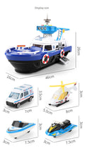 QWZ Big Size Simulation Track Inertia Boat Diecasts Toy Vehicles Music Story Light Ship Model Toy Car Parking Boys For Kids Gift