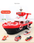 QWZ Big Size Simulation Track Inertia Boat Diecasts Toy Vehicles Music Story Light Ship Model Toy Car Parking Boys For Kids Gift