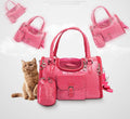 Portable Dogs carrier Pet Cat Shoulder Handbag Car Seat Control Nonslip Dog Carriers Safe Small Dog Leather carrier Chihuahua