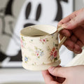 European Light Luxury Floral Mug High Value Retro Home Coffee Cup  Style Gold Afternoon Tea Ceramic Cups