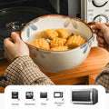 Household Noodle Bowl 1500ml Ceramic Soup Bowl With Handle Salad Pasta Fruit Bowl Kitchen Tableware Microwave Oven Bakware