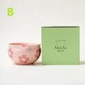 1/2Pcs Ceramic Matcha Bowl,Sakura Japanese Style Matcha Bowl Artistic Ceramic Tea Ceremony Bowl Salad Bowl For Matcha