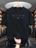 Summer men's casual loose pattern printed sports comfortable round neck short sleeved T-shirt top