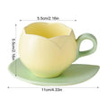 Ceramic Coffee Cup And Saucer Set Tulip Shape Japanese Style Design TeaCup set Drinkware Kitchen,Dining & Bar Coffeeware