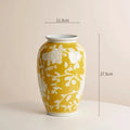 Ceramic Vase Chinese-style Retro Bottle Yellow Blue and White Porcelain Flowerpot Flower Vase Home Decoration Accessories