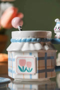Wholesale 3D Rabbit Relief Mug With Spoon Cover Ceramics & Pottery Coffee Cup Sets Ceramic Cups Thermo Coffee Cup to Carry Mugs