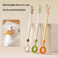 2 In 1 Retractable Cat Teaser Wand, Double-Sided Pet Massager Interactive Kitten Grooming Itch Relief Toy