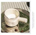 3oz/90ml Espresso Coffee Ceramic Small Milk Cup Wth Scale Coffee Measuring Cup Extraction Cup With V-Shaped Mouth Pitcher