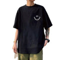 100% Pure Cotton Men's Casual Loose Fashion Letter Pattern Print Breathable Sports Short Sleeved Round Neck T-shirt Top