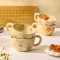 JUSTINLAU 300ml Cute Coffee Mug Ceramics Handmade Irregular Tea Cups Breakfast Milk Cup Home Desktop Cup Creative Tableware Gift