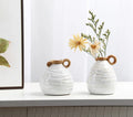 Contrast color with handle ceramic vase American country retro home desktop hydroponic flower decoration