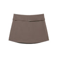 Women's Solid Color Skort with Belt Side Zipper Casual Shorts Skirts Fashionable And Stylish Women's Clothing