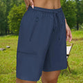 Women's Hiking Cargo Shorts with Zip Pockets Adjustable Drawstring Lightweight Summer Shorts for Travel Golf Camping Casual Wear