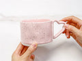 Korean Style ins Ceramics Cup 300ML Pink Love shape handle Coffee Mug Breakfast milk oatmeal cup Water  cup Valentine's Day Gift
