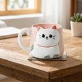 Drinkware 3D Embossed Ceramic Mug Cartoon Hand Painted Milk Mug Cat Pattern 500ml Coffee Cup Home Use