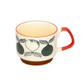 YWDL Japanese Flower Coffee Mug Set Retro Ceramic Milk Oats Mug Office Water Handgrip Cup Kitchen Party Drinkware Set 300ml