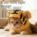 1PC Cute Tiger Fruit Cat Plush Hat Cat Puppy Cosplay Costume Pet Accessories Adjustable Comfortable Warm Headdress Pet Headwear