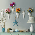 1Pc Amagogo Modern White Ceramic Sea Shell Conch Flower Vase Wall Hanging Home Decor