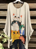 Cute Cat Pattern T Shirt for Women Animal 3D Printed Short Sleeves Summer Fashion Crew Neck Tops Girl Tees Streetwear T-Shirts