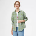 Fresh Flannel Plaid Shirt Women 2026 New Female Blouses and Tops Cotton Loose Long Sleeve Casual Shirts Fine Women's Clothes