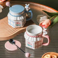 Wholesale 3D Rabbit Relief Mug With Spoon Cover Ceramics & Pottery Coffee Cup Sets Ceramic Cups Thermo Coffee Cup to Carry Mugs