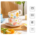300ML Korean Style Hand Pinched Irregular Ceramic mug Hand-painted Flower Heart Coffee Cup Breakfast Milk Afternoon tea cup Gift