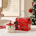 Cartoon Christmas high appearance level Mark ceramic water cup lid spoon cute gift box birthday creative souvenir